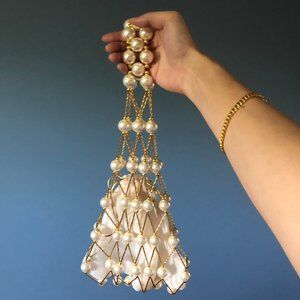 VANINA La Goutte d'Eau beaded faux pearl bag
